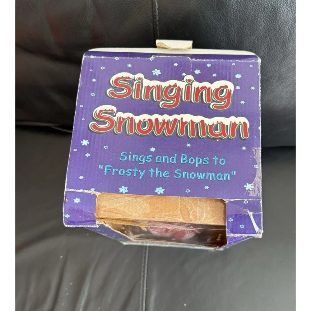 Vtg Rubber Singing Snowman Dances Bops to Frosty the Snowman w Box Christmas 11" - Picture 10 of 11